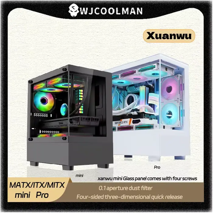 Boîtier PC WJCOOLMAN Xuanwu Mini/Pro M-ATX ITX 270 °