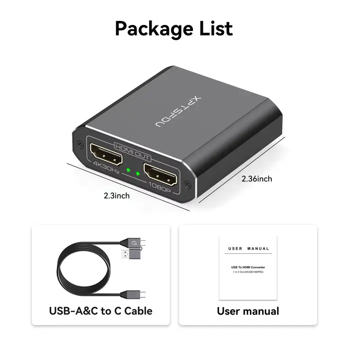 Répartiteur USB vers double HDMI