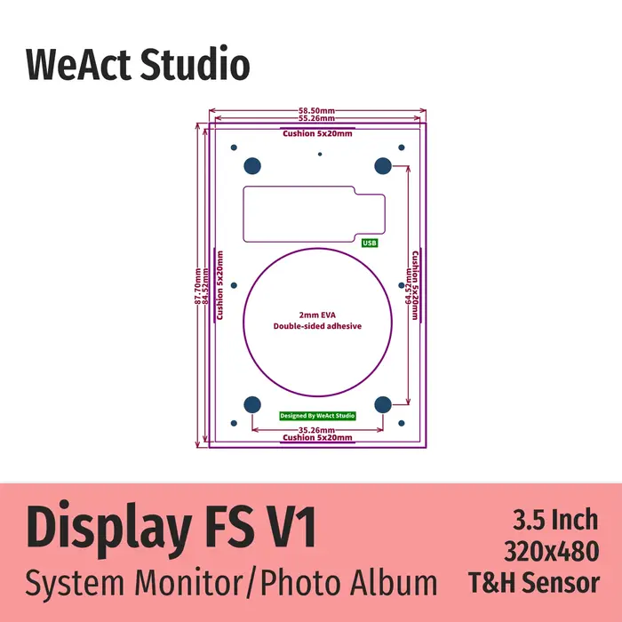 3.5 pouces IPS USB écran secondaire pour ordinateur CPU GPU RAM HDD affichage 320*480 système moniteur Album Photo