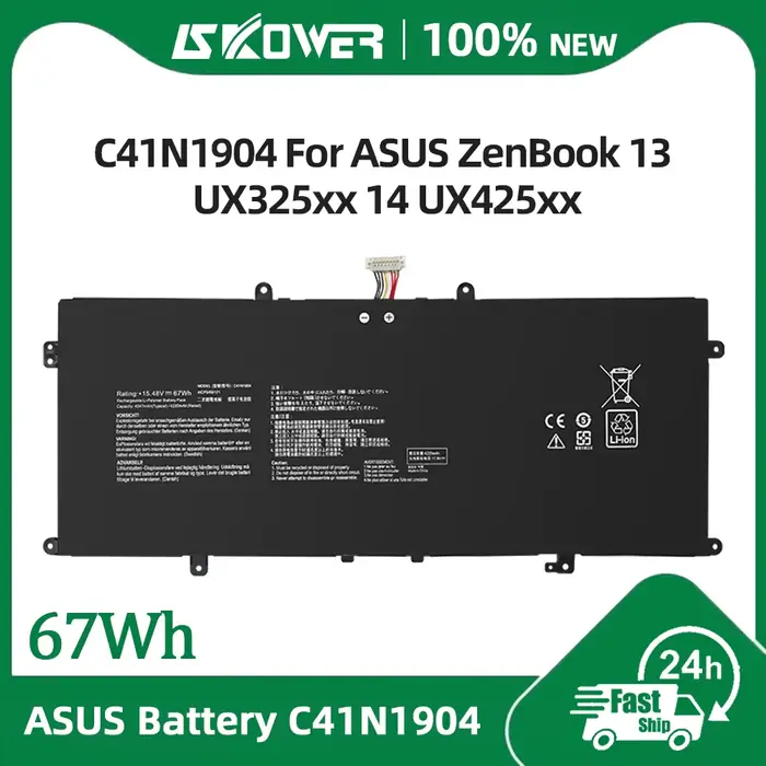 Batterie d'ordinateur portable 67Wh C41N1904 pour ASUS ZenBook 13 UX325xx UM325SA UX363EA 14 UX425xx