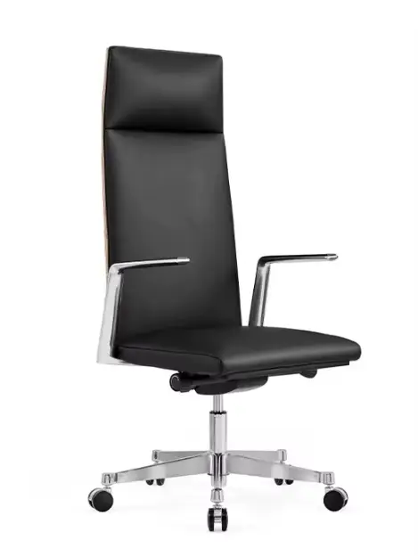 Chaise de patron ergonomique en cuir PU, chaise d'ordinateur de bureau, planche incurvée, dossier ha