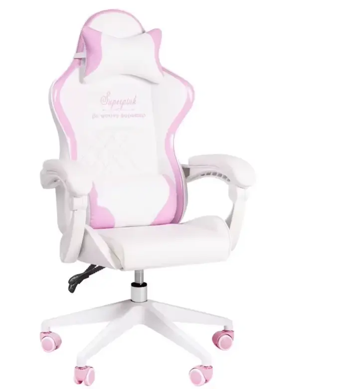 Chaise de jeu Super confortable, chaise de bureau, ancre féminine, diffusion en direct, rotative, mignonne, rose, WCG