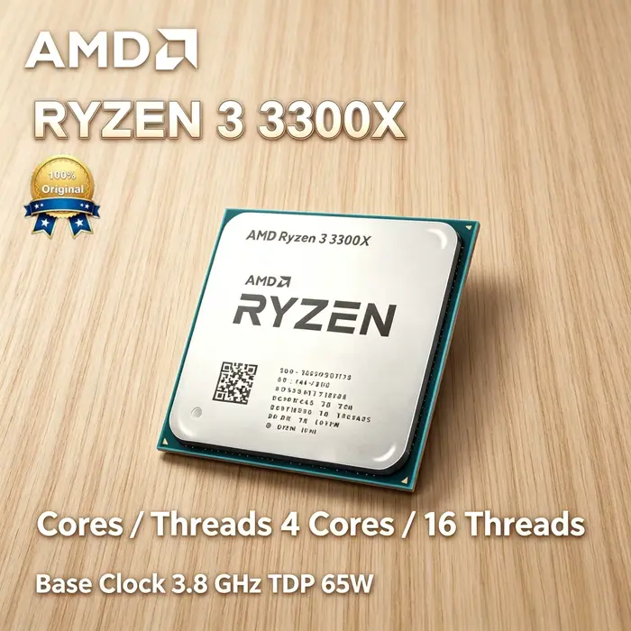 Processeur AMD Ryzen 3 3300X 3,8 GHz 4 cœurs 8 threads L3 16 Mo Socket AM4 Bulk Desktop Gaming Pro M