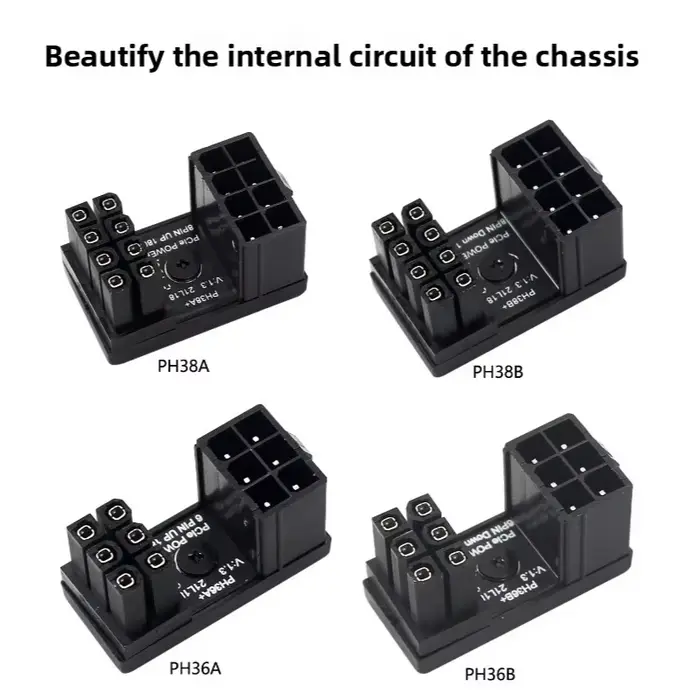 Carte graphique 180 ° Connecteur adaptateur d'alimentation coudé GPU PSU