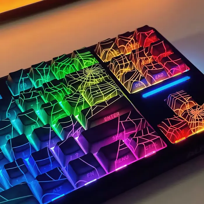 Les capuchons de touches personnalisés Spider Web PBT conviennent au clavier de jeu mécanique