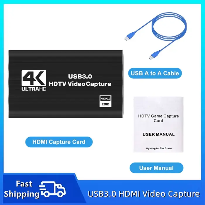 TABLLYUGE 4K USB 3.0 HDTV carte d'acquisition vidéo compatible HDMI enregistreur vidéo Grabber pour 