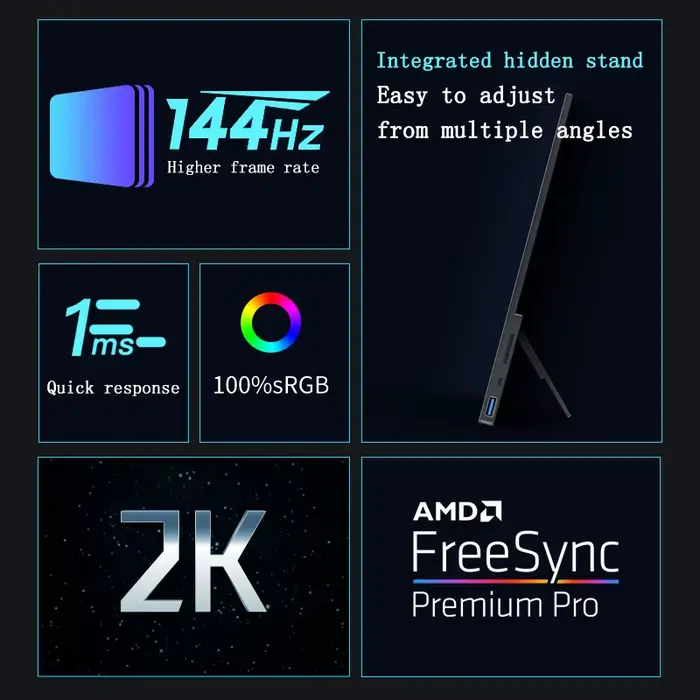 Moniteur Portable 17.3 pouces 2K 144Hz