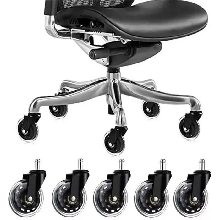 Durable 3 pouces chaise de bureau roulette pivotante PU rotatif