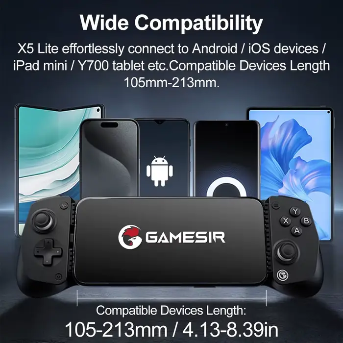 GameSir X5 Lite manettes de téléphone portable pour iPhone 16 15 série iPad Mini Android tablette contrôleur effet Hall Joysticks conception