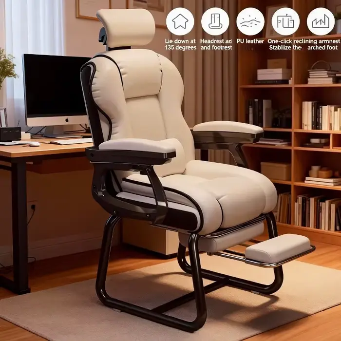 Chaise d'ordinateur chaise de Gamer confortable ergonomique chaise en forme d'arc bureau sédentaire réunion dortoir chaises tabouret de bureau à domicile