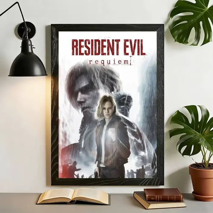 Affiche autocollante décorative R-Resident Evil Requiem pour chambre à coucher, maison, salon, burea