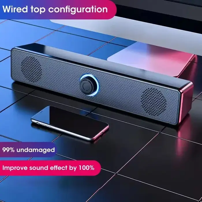 Barre de son pour PC, haut-parleur Bluetooth filaire et sans fil