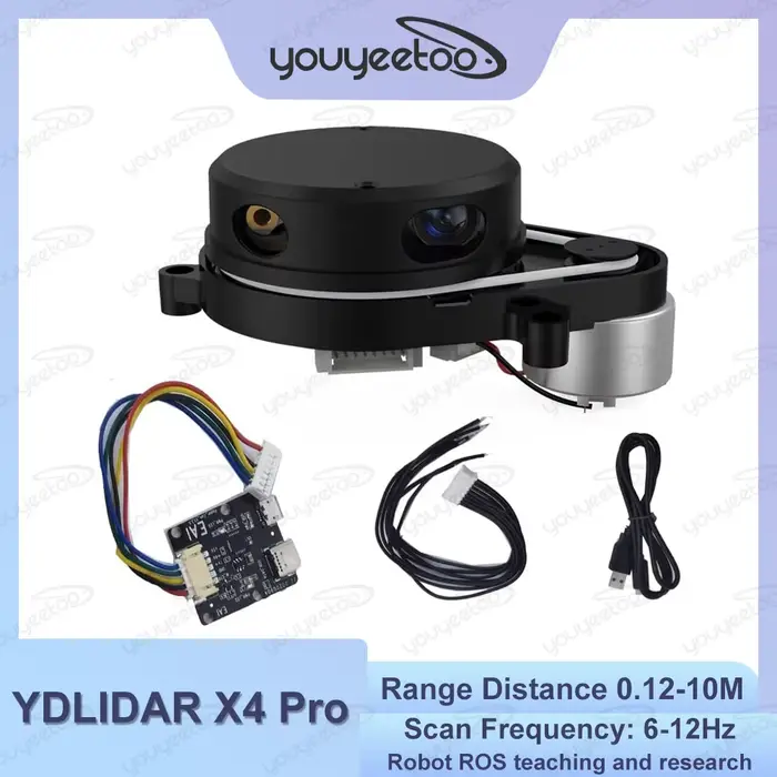 YDLIDAR X4 Pro 360 degrés 2D gamme Laser Lidar Scanner triangulaire plage 10 mètres rayon de numérisation pour Arduino Raspberry PI