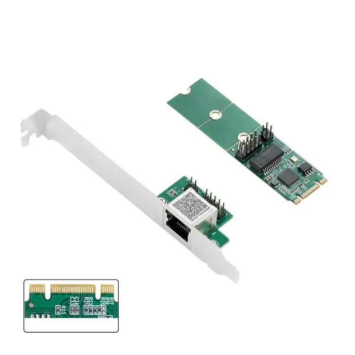 Carte Ethernet Intel I226 2.5GBase-T 1 Port 2500Mbps M.2 B Key M Key vers PCIe 2.5Gb