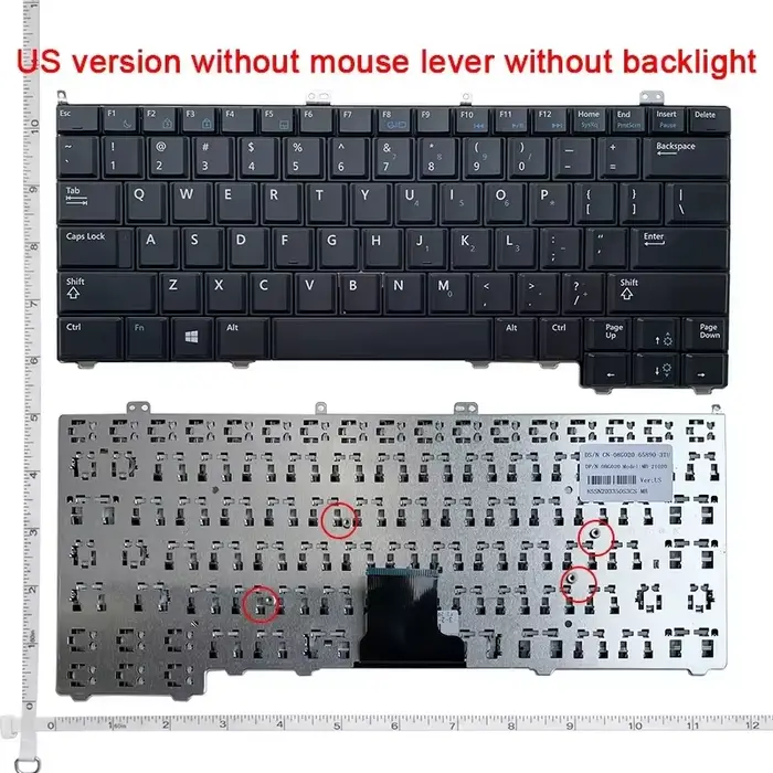Clavier d'ordinateur portable anglais/russe/latin, pour Dell Latitude 12-7000 E7440 E7420 E7240 E742
