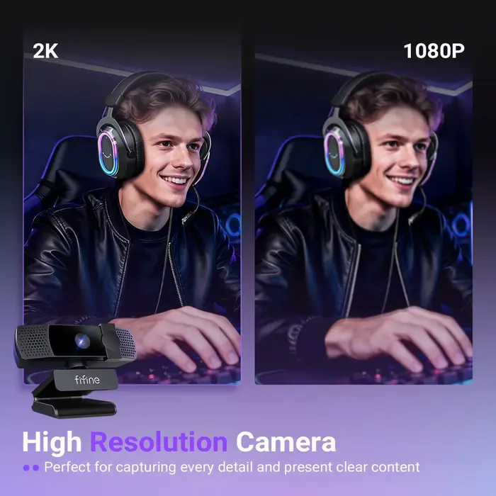 FIFINE 2K QHD PC Webcam pour les jeux et la diffusion en direct
