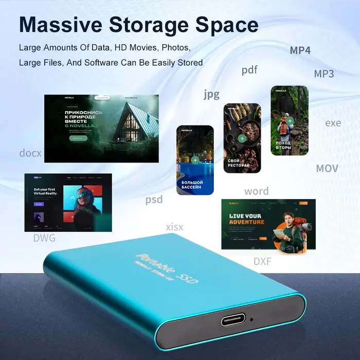 Disque SSD portable 1 To 2 To 4 To 16 To