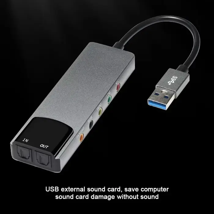 Carte son USB convertisseur Audio externe en alliage d'aluminium AC-3 DTS