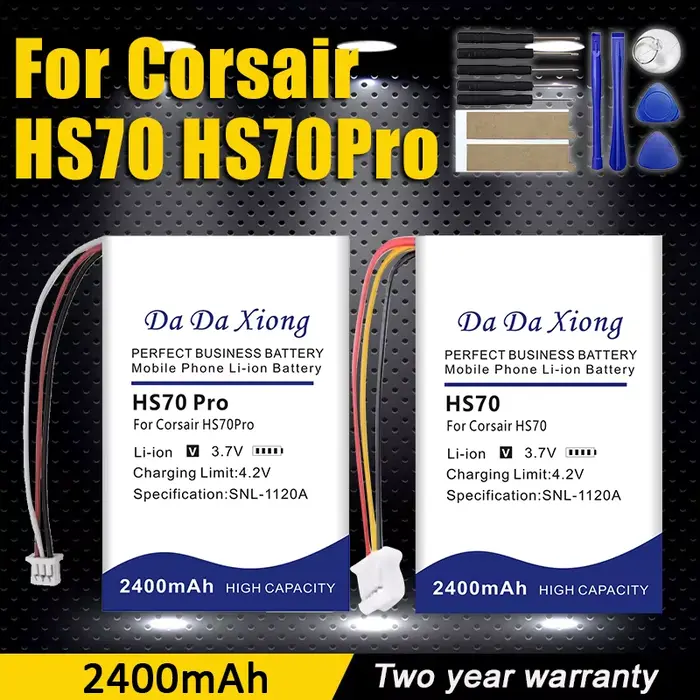 DaDaXiong 2400 mAh batterie Lipo polymère pour Corsair HS70