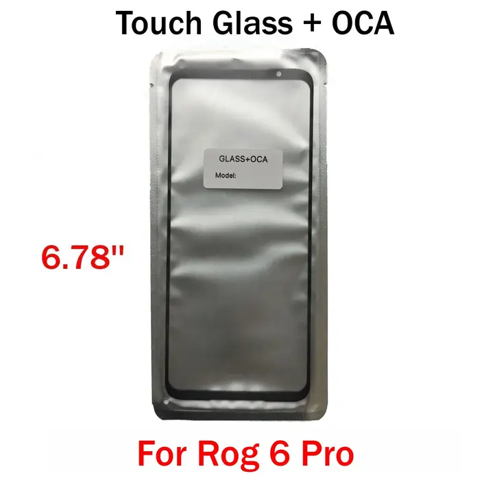 Pour Asus Rog Phone 1 2 3 5 5s 6 6D 7 8 9 Pro Écran tactile Panneau de verre extérieur avant + OCA