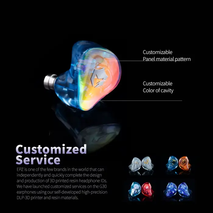 EPZ G30 Gaming HIFI dans l'oreille filaire écouteurs musique IEM casque type-c 1.7MM/3.5MM ENC suppression du bruit réglage personnalisé