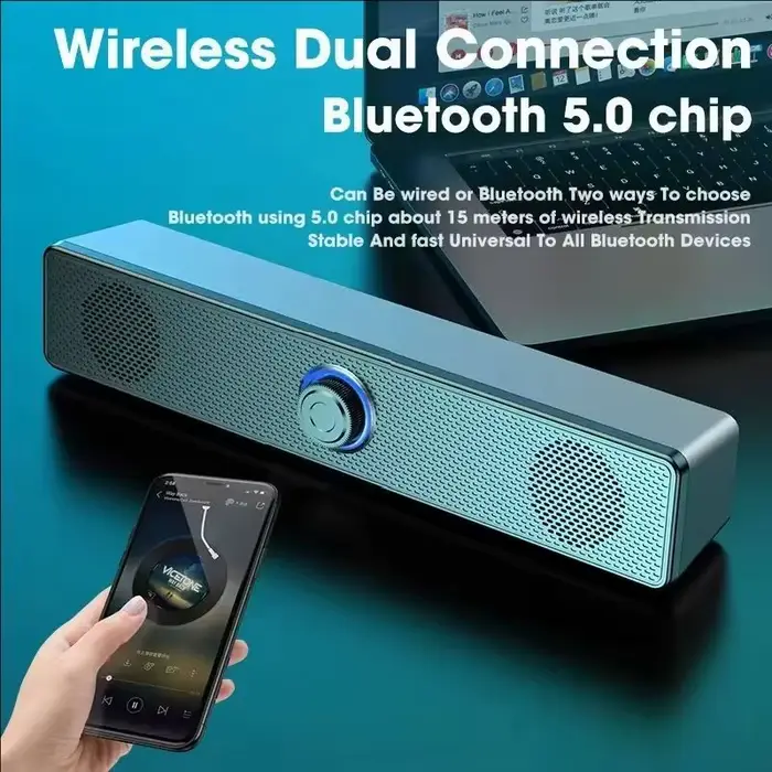 Barre de son pour PC, haut-parleur filaire et Bluetooth