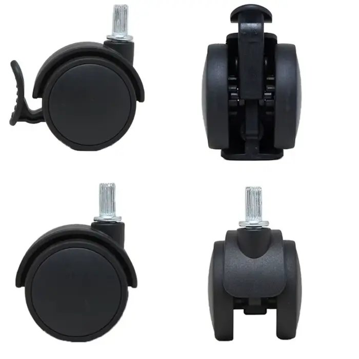 Outil 1.2/2 pouces meubles roues universelles roue de remplacement 360 ° Roulette de chaise de bureau rotative en