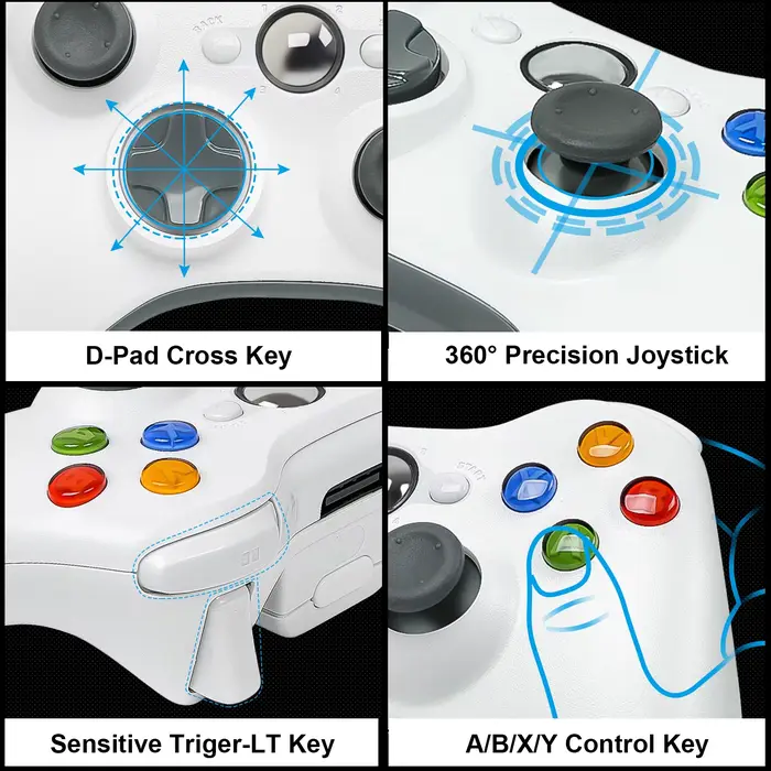 Manette de jeu PC pour Xbox 360 2.4G