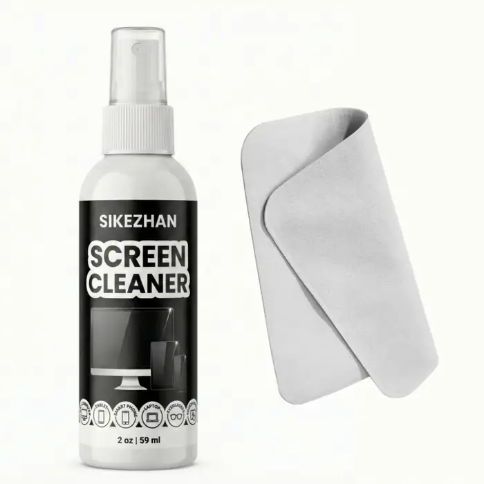 SIKEZHAN Kit de nettoyage d'écran avec chiffon de polissage – Spray sans traces pour MacBook, iPad, 