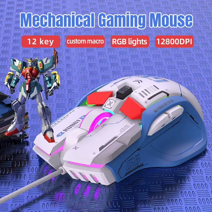 Souris de jeu mécanique filaire FreeWolf G6