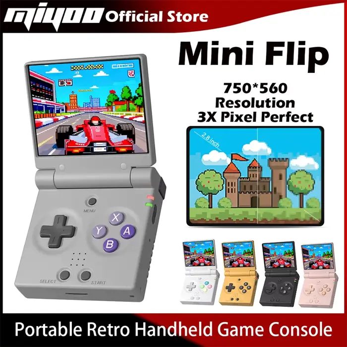 Console de jeu portable rétro MIYOO Mini Flip avec écran IPS de 2