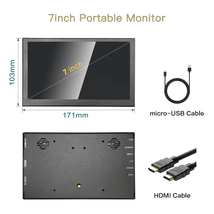 Moniteur portable LESOWN 7 pouces avec écran tactile capacitif HDMI
