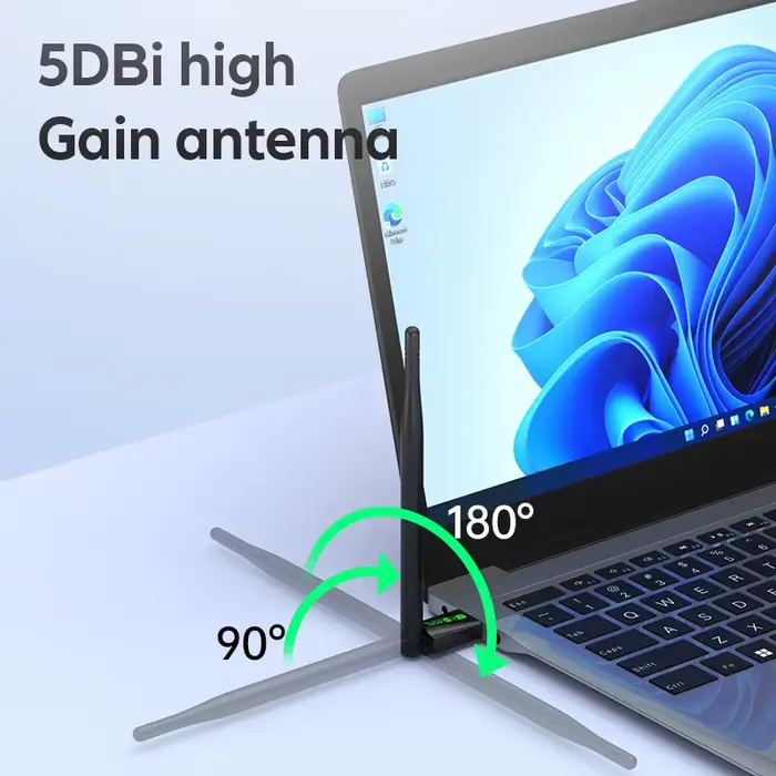 WiFi 6 carte réseau sans fil avec antenne Bluetooth 5.4 2.4G/5Ghz adaptateur