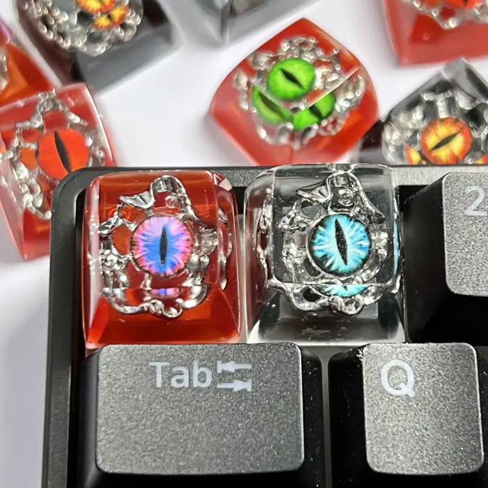 Evil Eyes bricolage clavier mécanique résine Keycaps Artisan personnalisé joli soleil et lune/étoiles conception personnalisé Keycaps pour clavier
