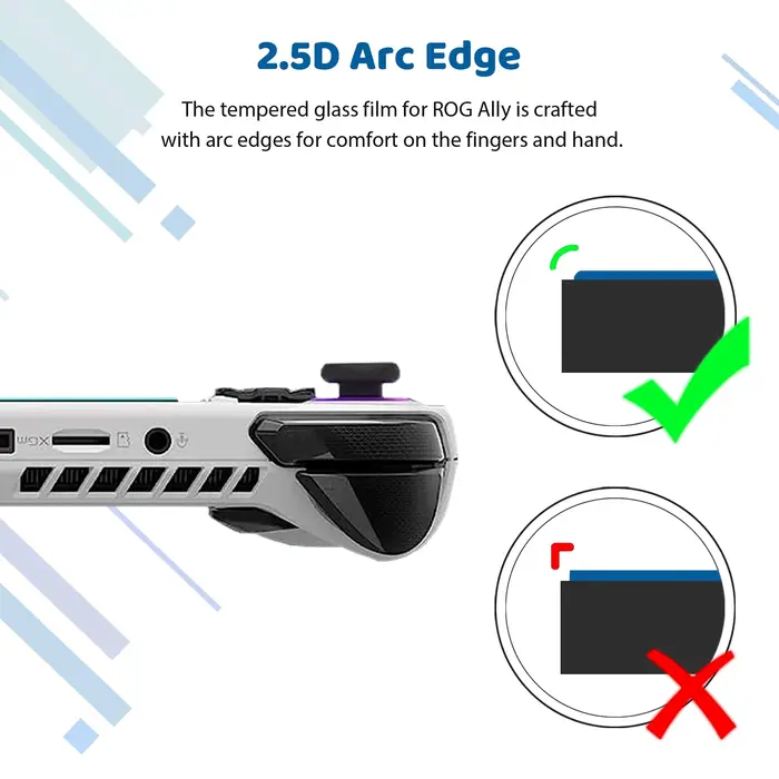 Protecteur d'écran en verre trempé pour Console de jeu Asus ROG Ally