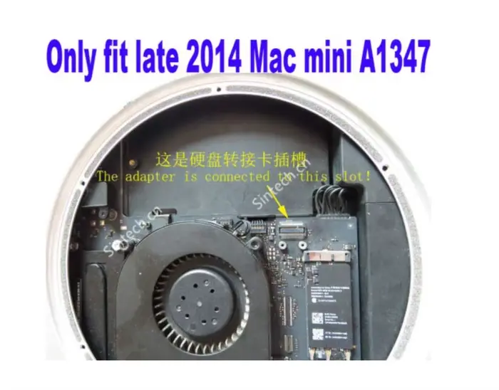 Carte SSD M.2 NGFF NVMe pour mise à niveau Mac mini fin 2014 année A1347 série MEG (uniquement pour fin 2014 ans
