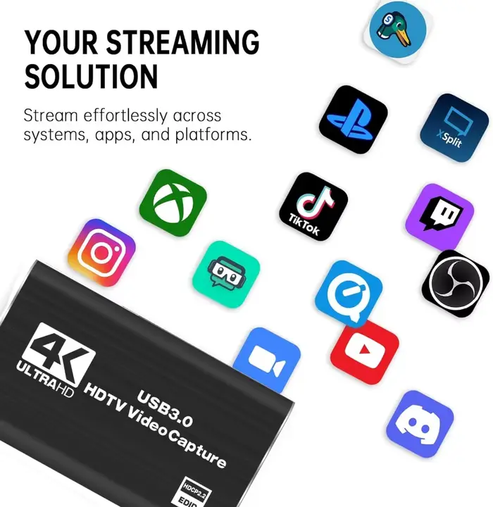 TABLLYUGE 4K USB 3.0 HDTV carte d'acquisition vidéo compatible HDMI enregistreur