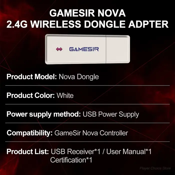 Adaptateur récepteur GameSir 2.4G pour manette Nova