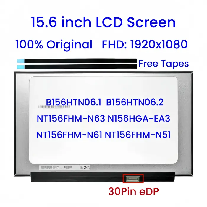 Écran LCD pour ordinateur portable 15,6 pouces B156HTN06.1 NT156FHM-N61 N156HGA-EA3 NT156FHM-N51 FHD