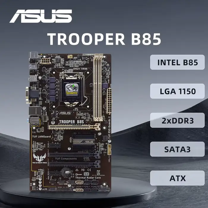 ASUS TROOPER-Carte mère B85, Intel B85, chipset, Realtek RTL8111gazit LAN, LGA 1150 Slot Core i7 i5