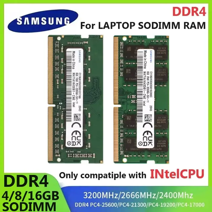 Mémoire SAMSUNG DDR4 SODIMM RAM 4GB 8GB 3200MHz 16GB 2666Mhz 2400MHz Ram pour ordinateur portable Me