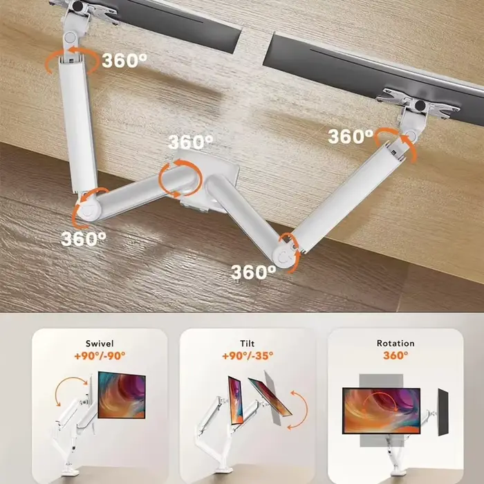 Support flexible pour double écran