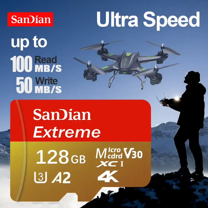Carte mémoire Micro TF SD haute vitesse de qualité supérieure 128 Go 64 Go 256 Go 512 Go UHS-I U3 V30 2026 Nouvelle