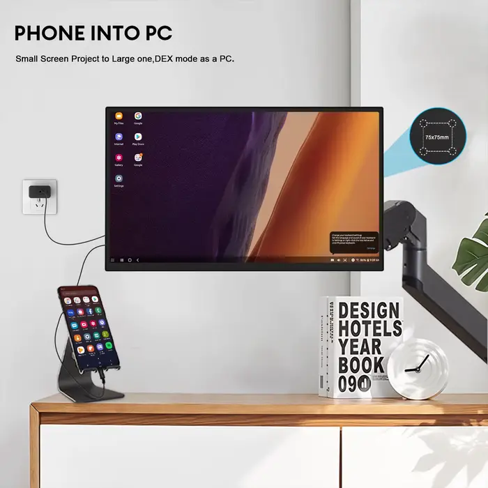 ZEUSLAP 18.5 pouces 1920*1080P 100Hz HDMI Type C moniteur Portable de jeu pour téléphone