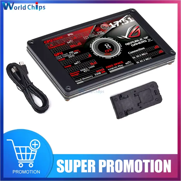 3.5 pouces IPS LCD moniteur affichage AIDA64 USB dynamique pad-écran TYPE-C 320*480 prise en charge de l'écran vertical pour Raspberry Pi