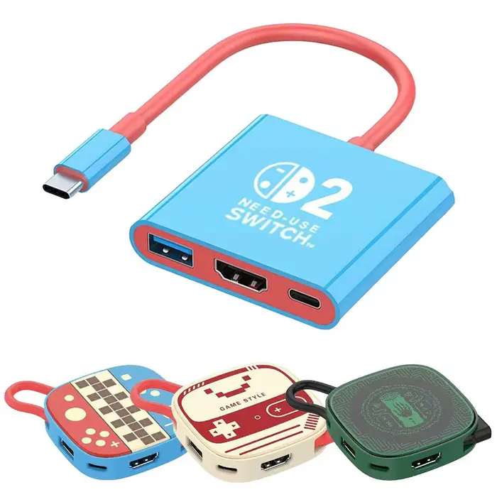 Pour Switch2 Type C Station d'accueil HDMI + USB3.0 + Port PD 3 en 1