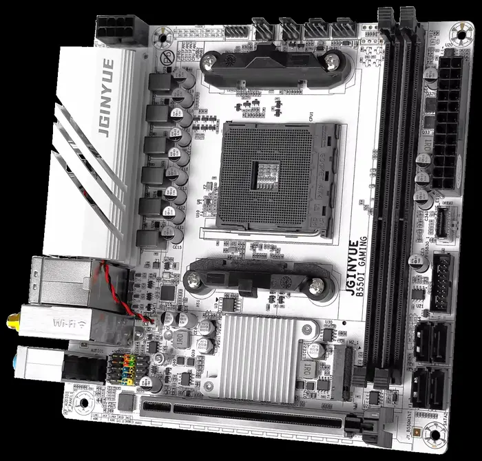 JGINYUE AMD B550 AM4 mini carte mère ITX prend en charge les processeurs Ryzen R5 série 4000/5000 DDR4 RAM PCI-E 4.0 B550i GAMING
