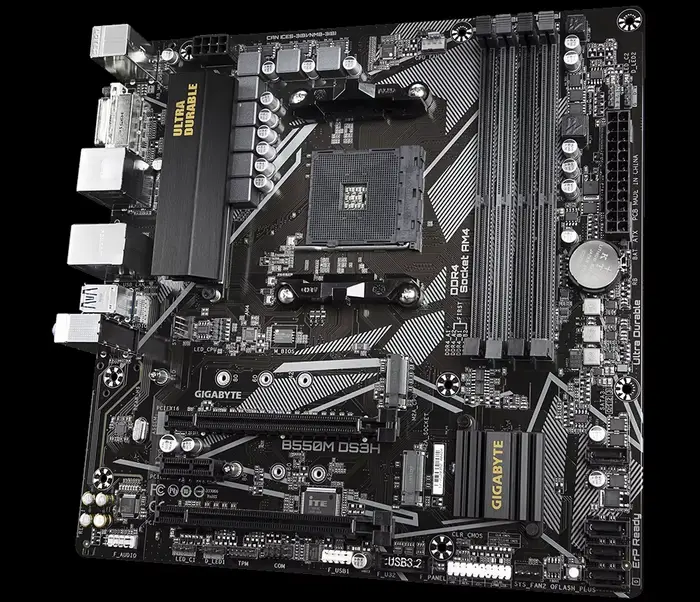 GIGABYTE Nouveau B550M DS3H Micro-ATX AMD B550 DDR4 4733(OC. ) Carte mère AM4 à double canal MHz M.2 USB 3.2 128G
