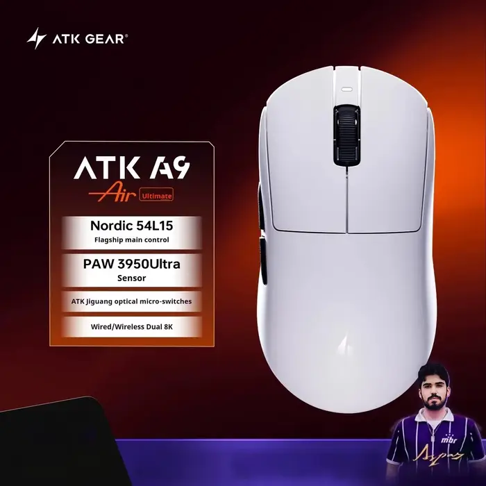 ATK A9 souris de jeu Ultra sans fil A9/A9 SE/A9 Plus/A9 Pro Tri-Mode 8K 53g