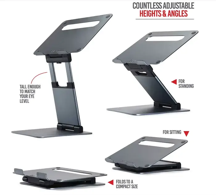 Support d'ordinateur portable pour bureau, hauteur réglable, support d'ordinateur pour ordinateur po